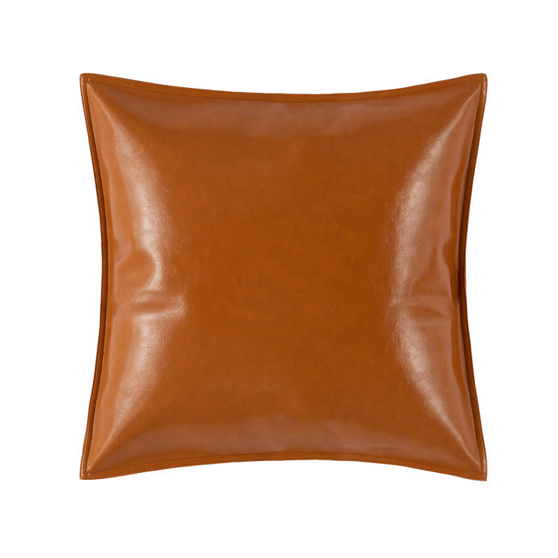 HKM-573715 Modern Plain PU Leather Cushion Cover for Living Room Décor