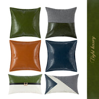 HKM-573715 Modern Plain PU Leather Cushion Cover for Living Room Décor