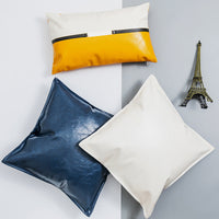 HKM-573715 Modern Plain PU Leather Cushion Cover for Living Room Décor