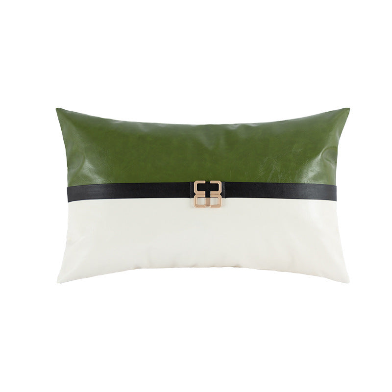 HKM-573715 Modern Plain PU Leather Cushion Cover for Living Room Décor
