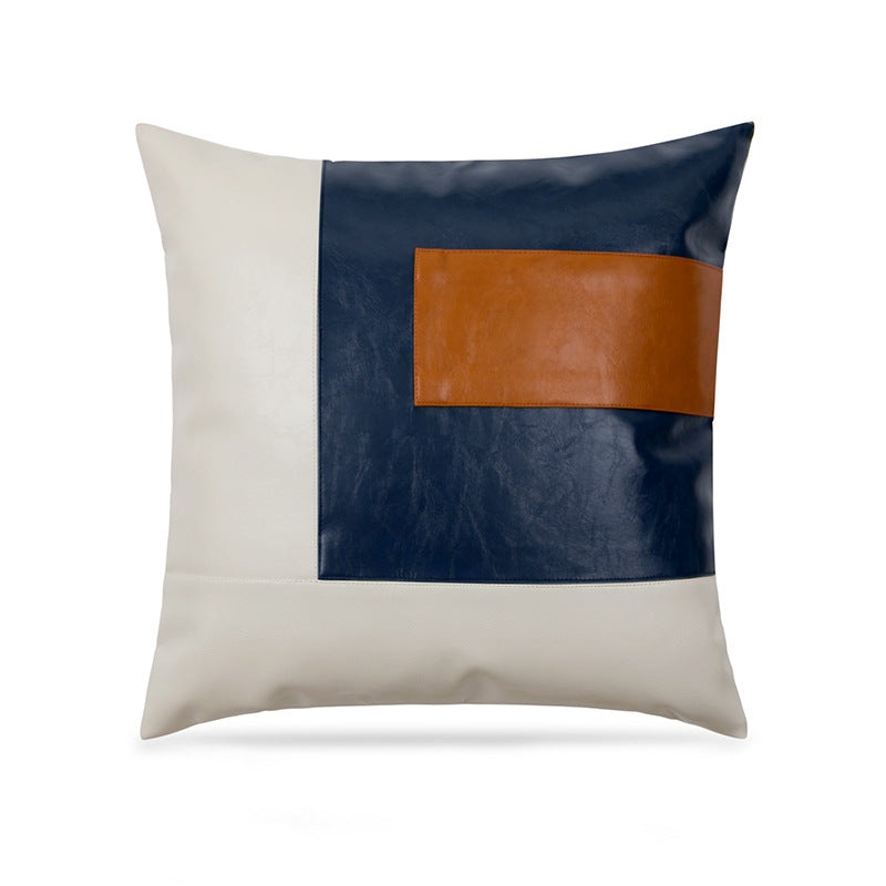 HKM-573715 Modern Plain PU Leather Cushion Cover for Living Room Décor