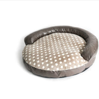 HKM-573779 Large Dog Pet Nest in Khaki and Dark Gray Dot Style, 124x30CM