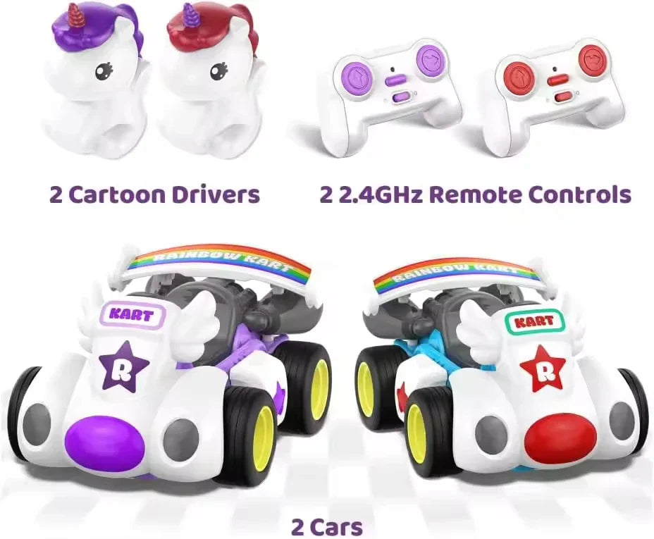 HKM-573779 Remote Control Cartoon Car for Kids - Rechargeable 2.4G RC Bumper Car for Indoor and Outdoor Fun