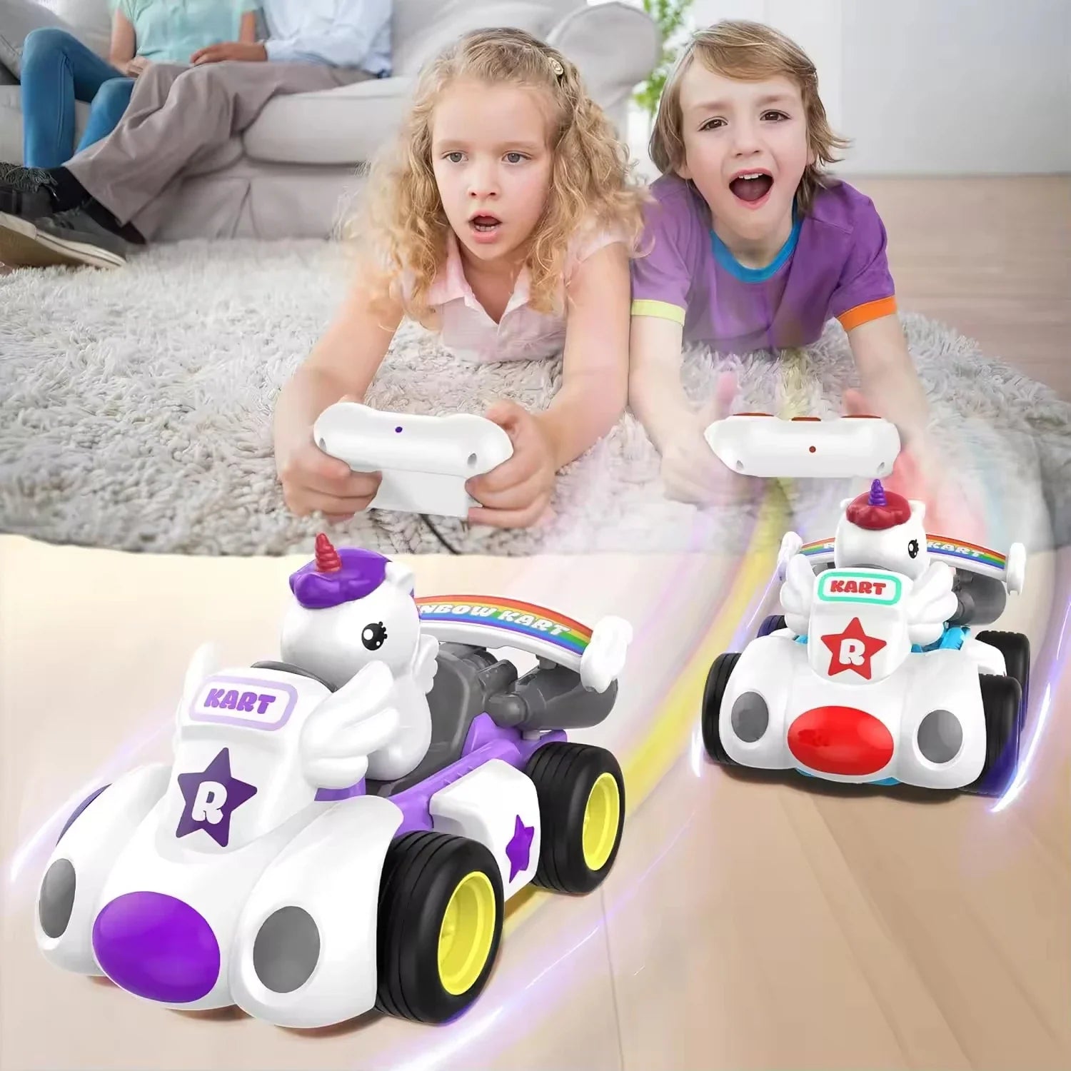 HKM-573779 Remote Control Cartoon Car for Kids - Rechargeable 2.4G RC Bumper Car for Indoor and Outdoor Fun