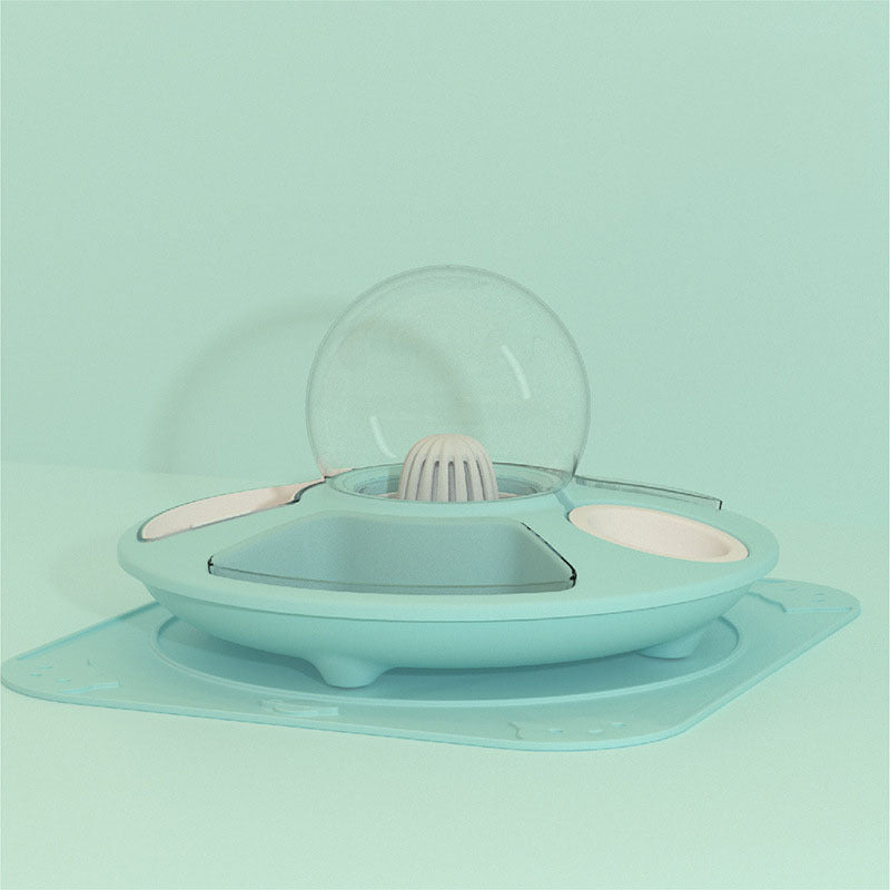 HKM-573843 Multifunctional Anti-overturning Pet Feeder with Integrated UFO Design in Various Colors and Styles