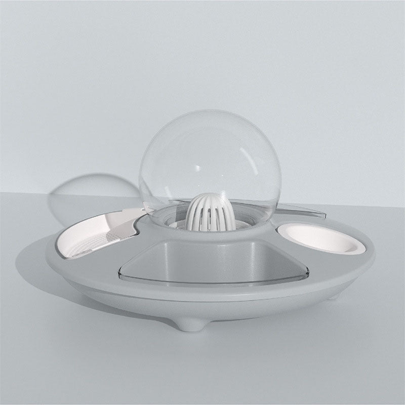 HKM-573843 Multifunctional Anti-overturning Pet Feeder with Integrated UFO Design in Various Colors and Styles