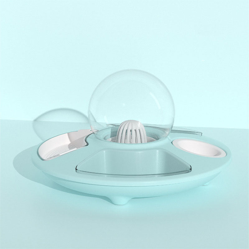 HKM-573843 Multifunctional Anti-overturning Pet Feeder with Integrated UFO Design in Various Colors and Styles