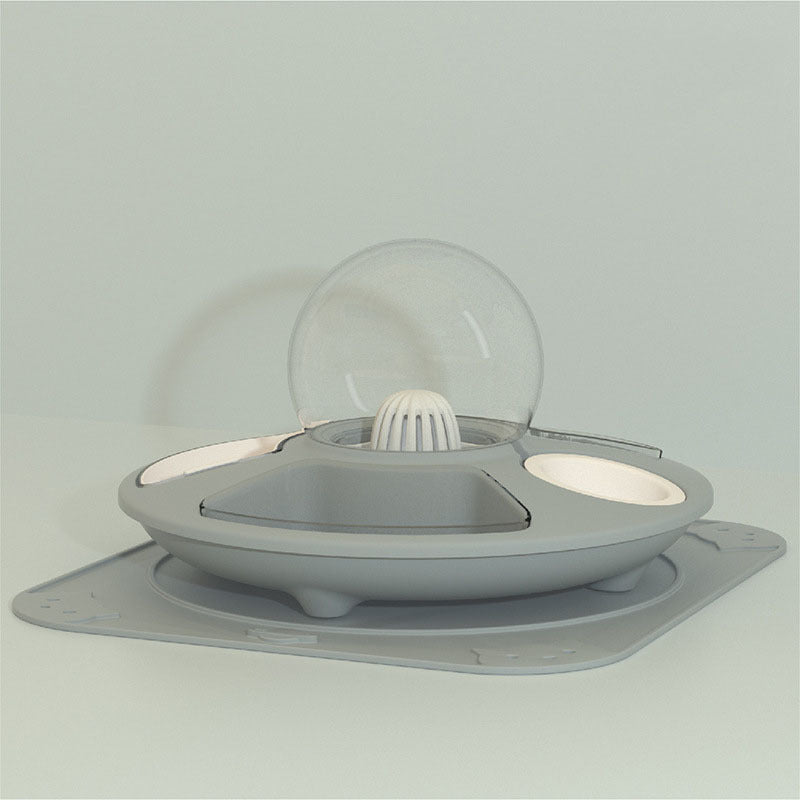 HKM-573843 Multifunctional Anti-overturning Pet Feeder with Integrated UFO Design in Various Colors and Styles