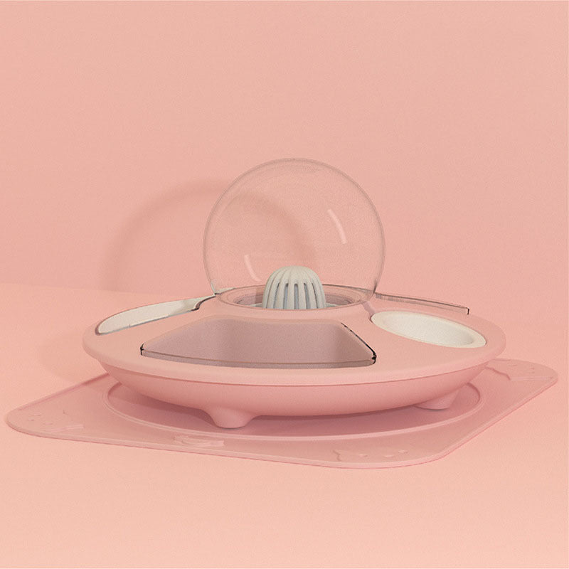 HKM-573843 Multifunctional Anti-overturning Pet Feeder with Integrated UFO Design in Various Colors and Styles