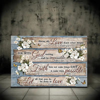 HKM-573907 Inspirational Christian Bible Verses Wood Frame Canvas Art for Home Decor