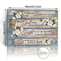 HKM-573907 Inspirational Christian Bible Verses Wood Frame Canvas Art for Home Decor