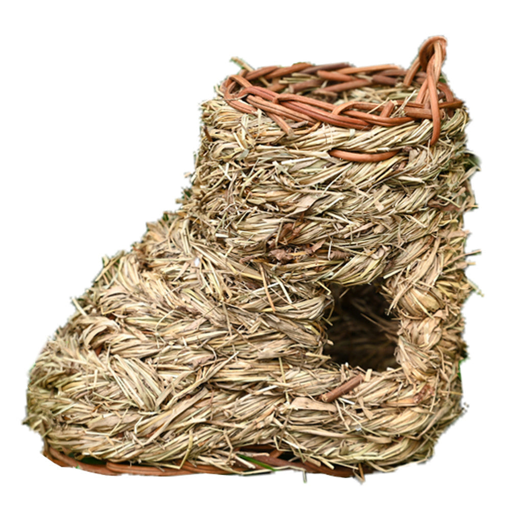 HKM-573907 Natural Grass Fiber Bird Nest - Hand-Woven Shelter with Predator Protection and Comfortable Resting Area