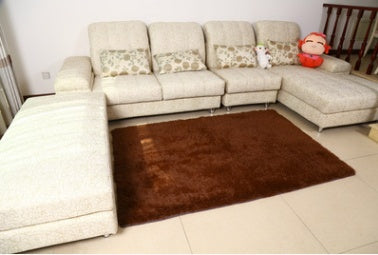 HKM-573971 Silk Wool Blend Carpet for Bedroom and Living Room, Soft and Smooth Finish