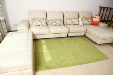 HKM-573971 Silk Wool Blend Carpet for Bedroom and Living Room, Soft and Smooth Finish