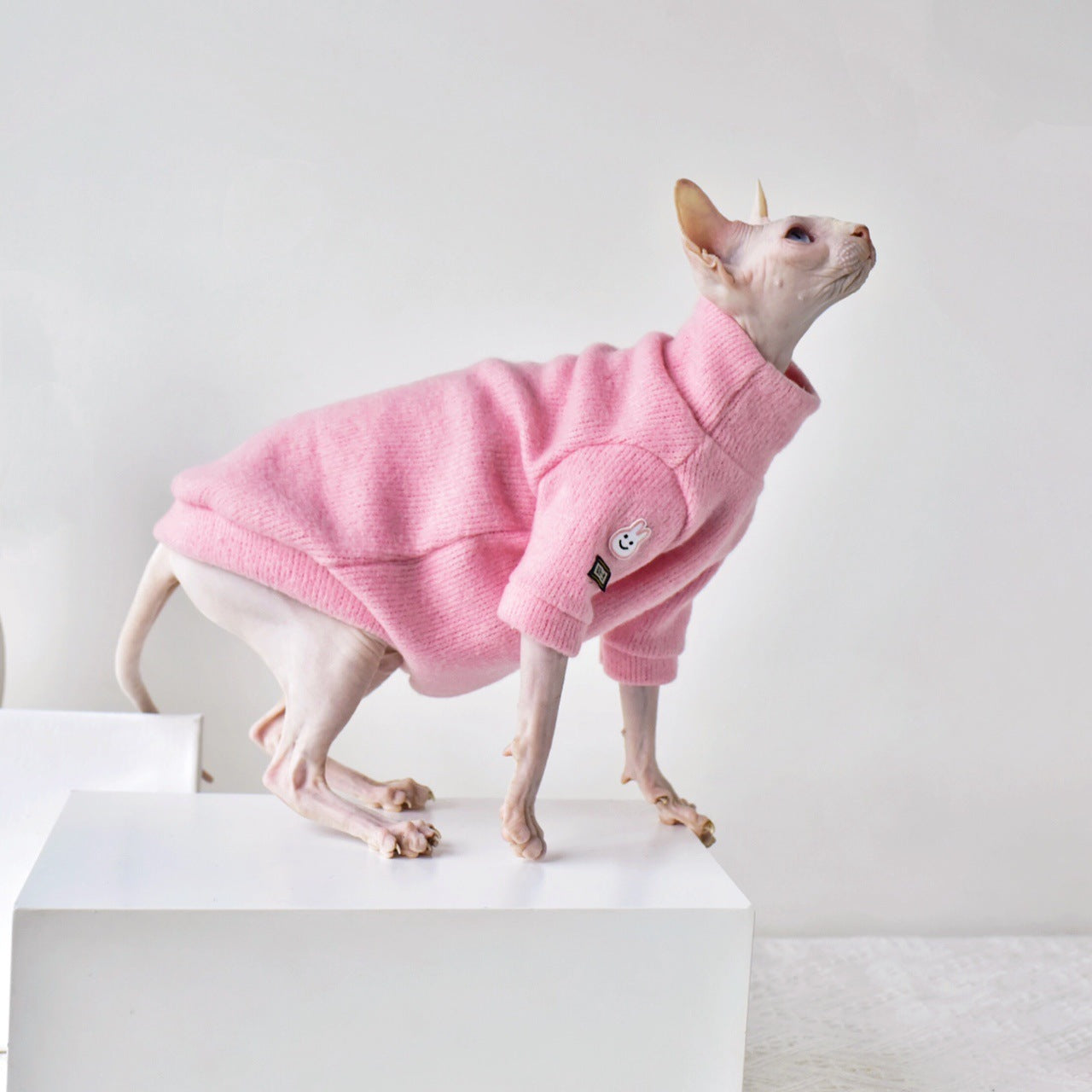 HKM-574227 Warm Wool Cat Coat for Winter - Thickened and Cozy for Hairless Breeds, Multiple Sizes Available