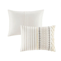 HKM-574291 Aztec Print Cotton Duvet Cover Set for King/Cal King with Tufted Chenille & 2 Matching Shams
