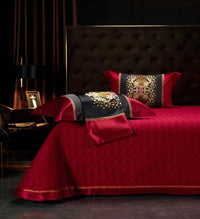 HKM-574291 Silk Cotton Embroidery Four-Piece Bedding Set with Duvet Cover and Pillowcases