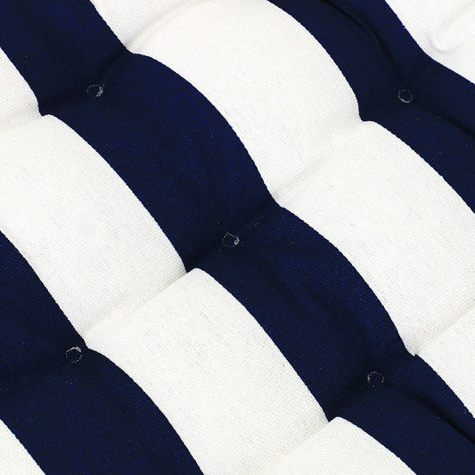 HKM-574355 Breathable Canvas Dining Chair Cushion with Striped Pattern – Available in Pink, Navy Blue, and Orange, 45x45cm
