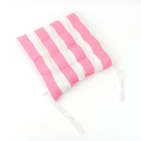 HKM-574355 Breathable Canvas Dining Chair Cushion with Striped Pattern – Available in Pink, Navy Blue, and Orange, 45x45cm