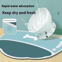 HKM-574355 Pet Feeding Mat Silicone Non-slip Waterproof Feeding Splash-proof Mat