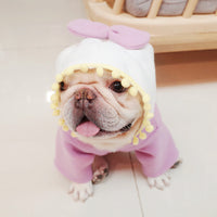 HKM-574483 Purple Fleece Bow Sweater for Dogs - Autumn & Winter Wear, Size S/M/L/XL