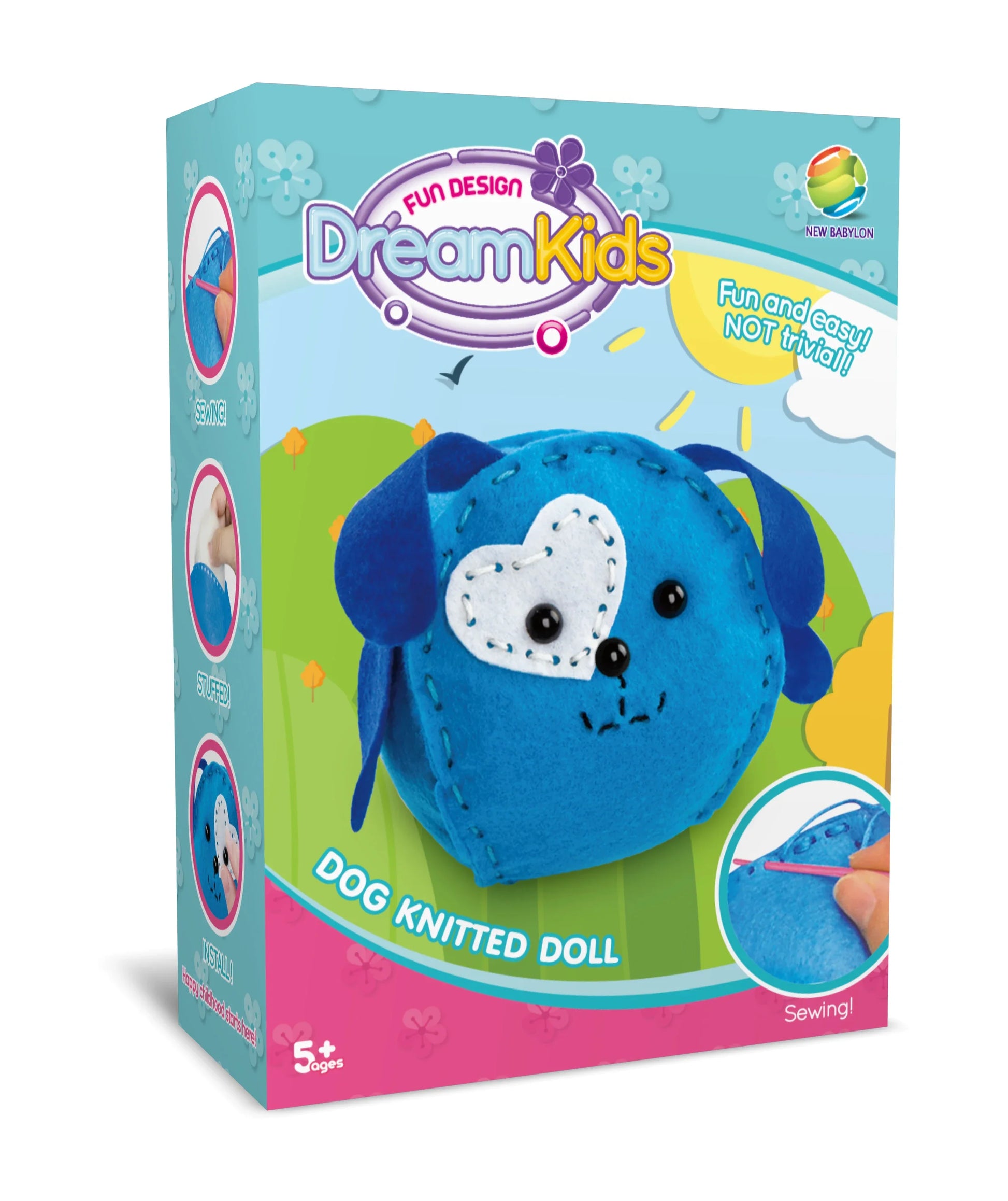 HKM-574547 Handmade DIY Animal Plush Doll Sewing Kit for Preschool - Educational Fabric Art Toy