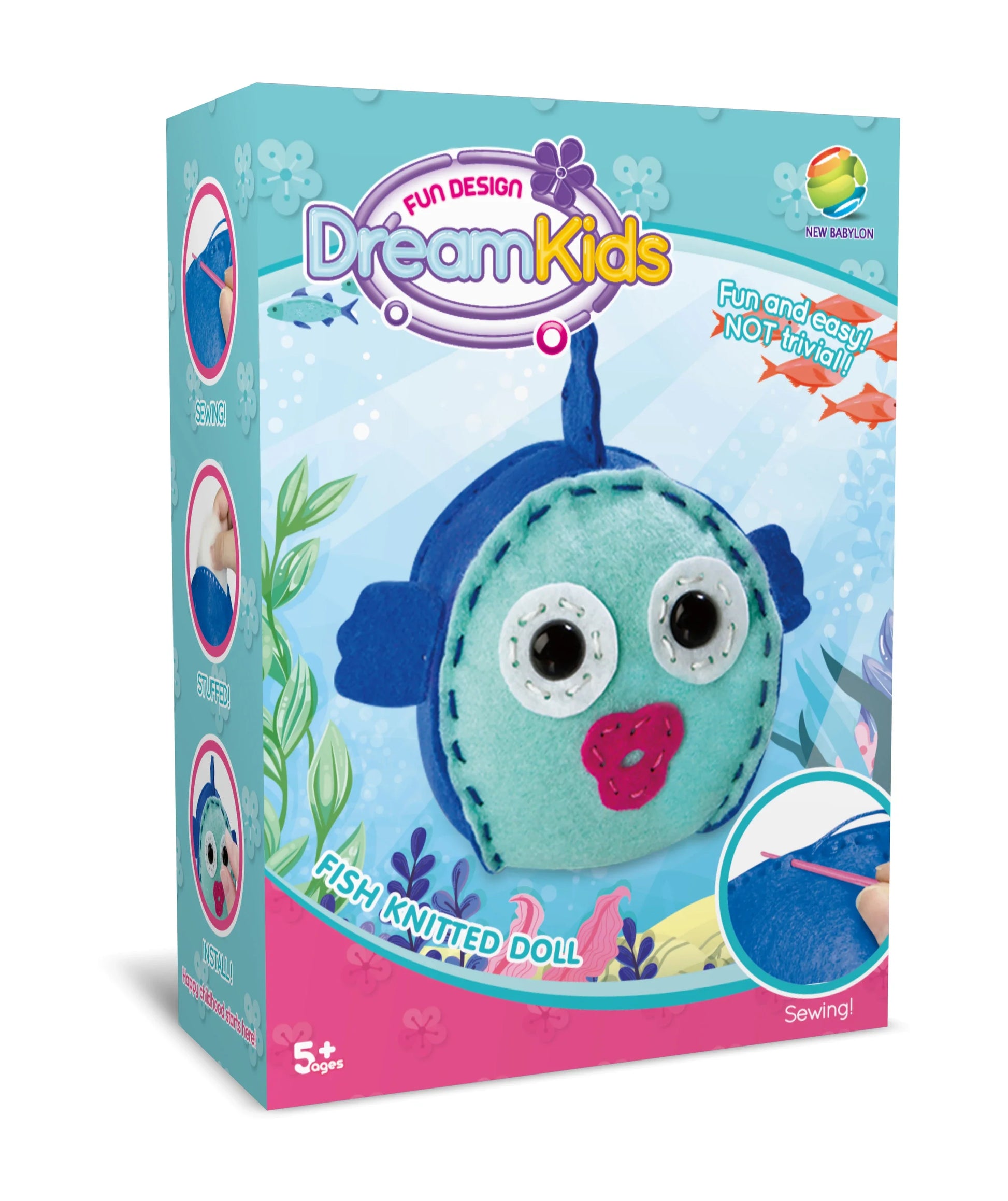 HKM-574547 Handmade DIY Animal Plush Doll Sewing Kit for Preschool - Educational Fabric Art Toy