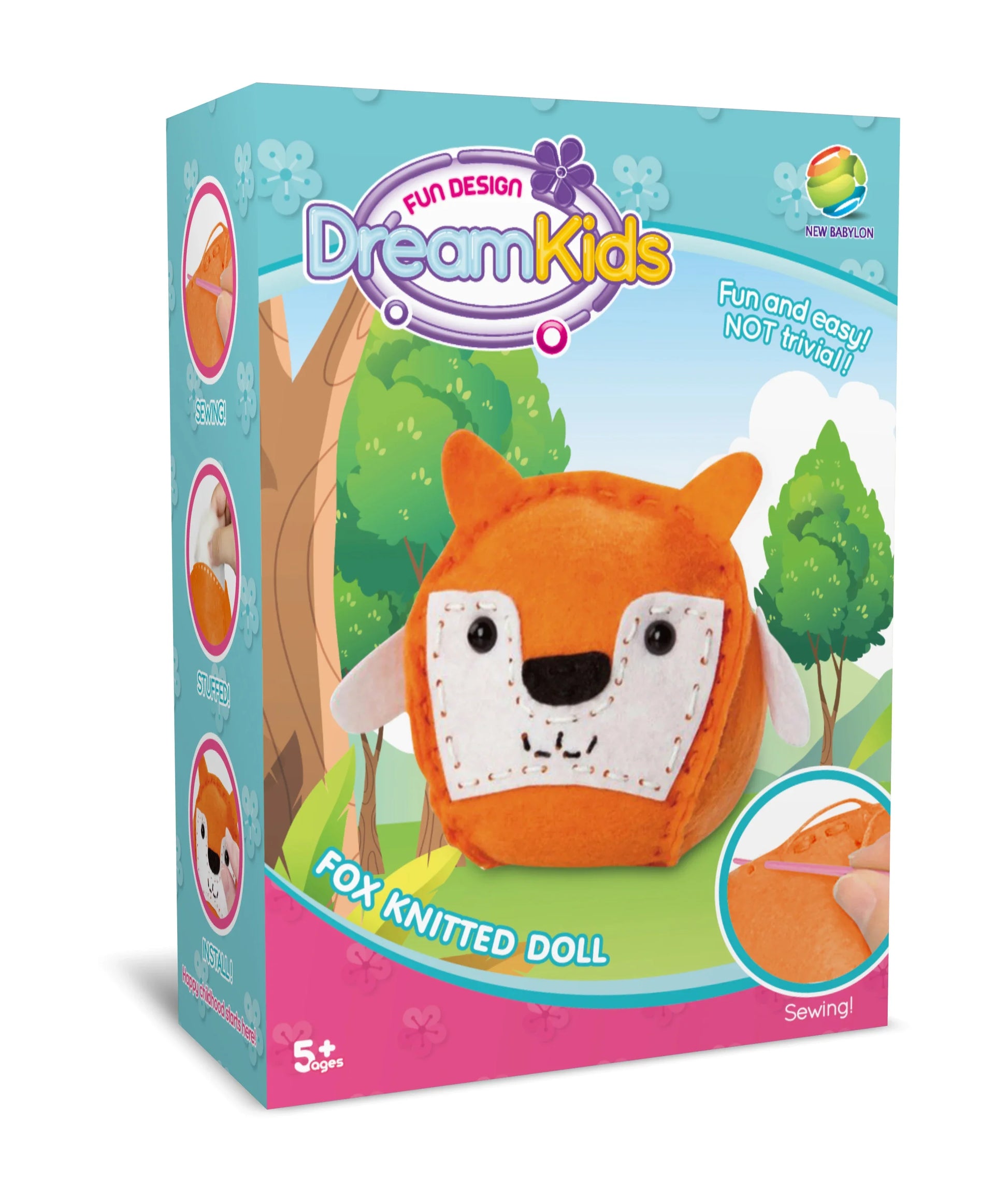 HKM-574547 Handmade DIY Animal Plush Doll Sewing Kit for Preschool - Educational Fabric Art Toy