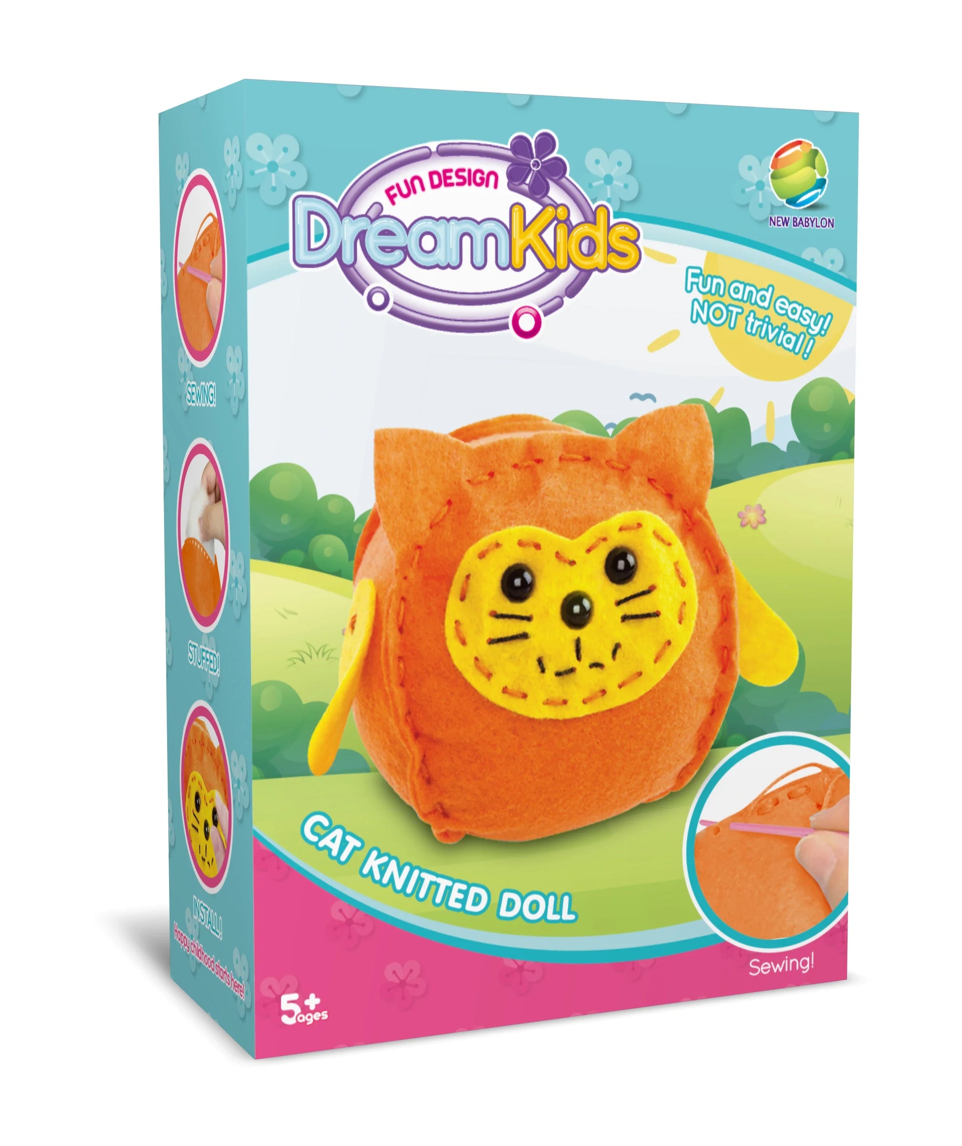 HKM-574547 Handmade DIY Animal Plush Doll Sewing Kit for Preschool - Educational Fabric Art Toy