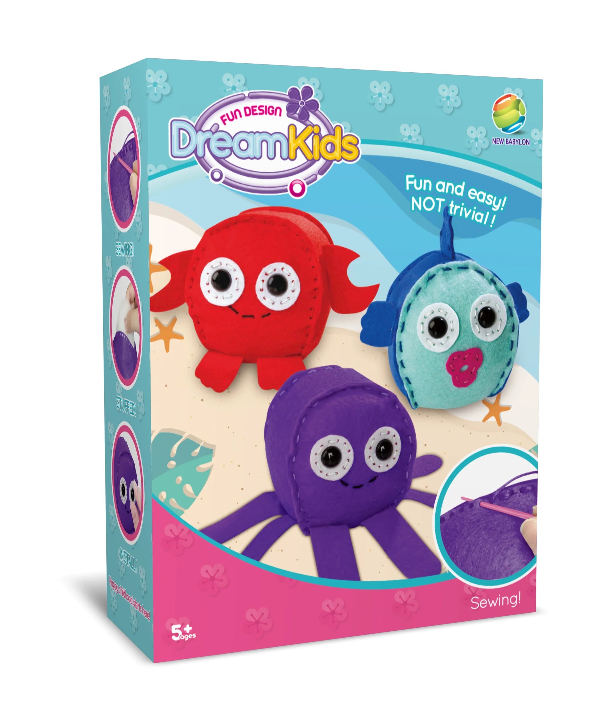 HKM-574547 Handmade DIY Animal Plush Doll Sewing Kit for Preschool - Educational Fabric Art Toy