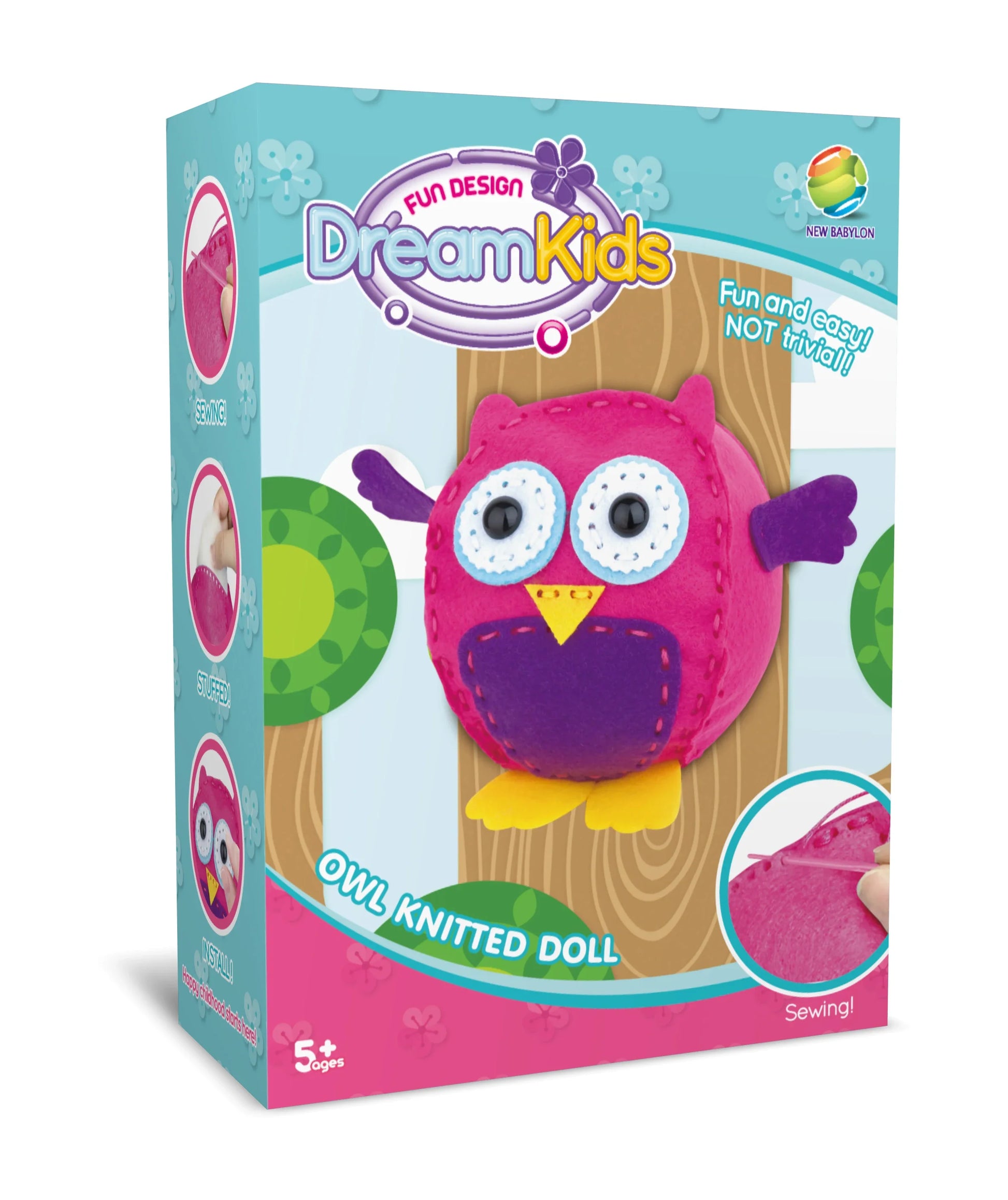 HKM-574547 Handmade DIY Animal Plush Doll Sewing Kit for Preschool - Educational Fabric Art Toy