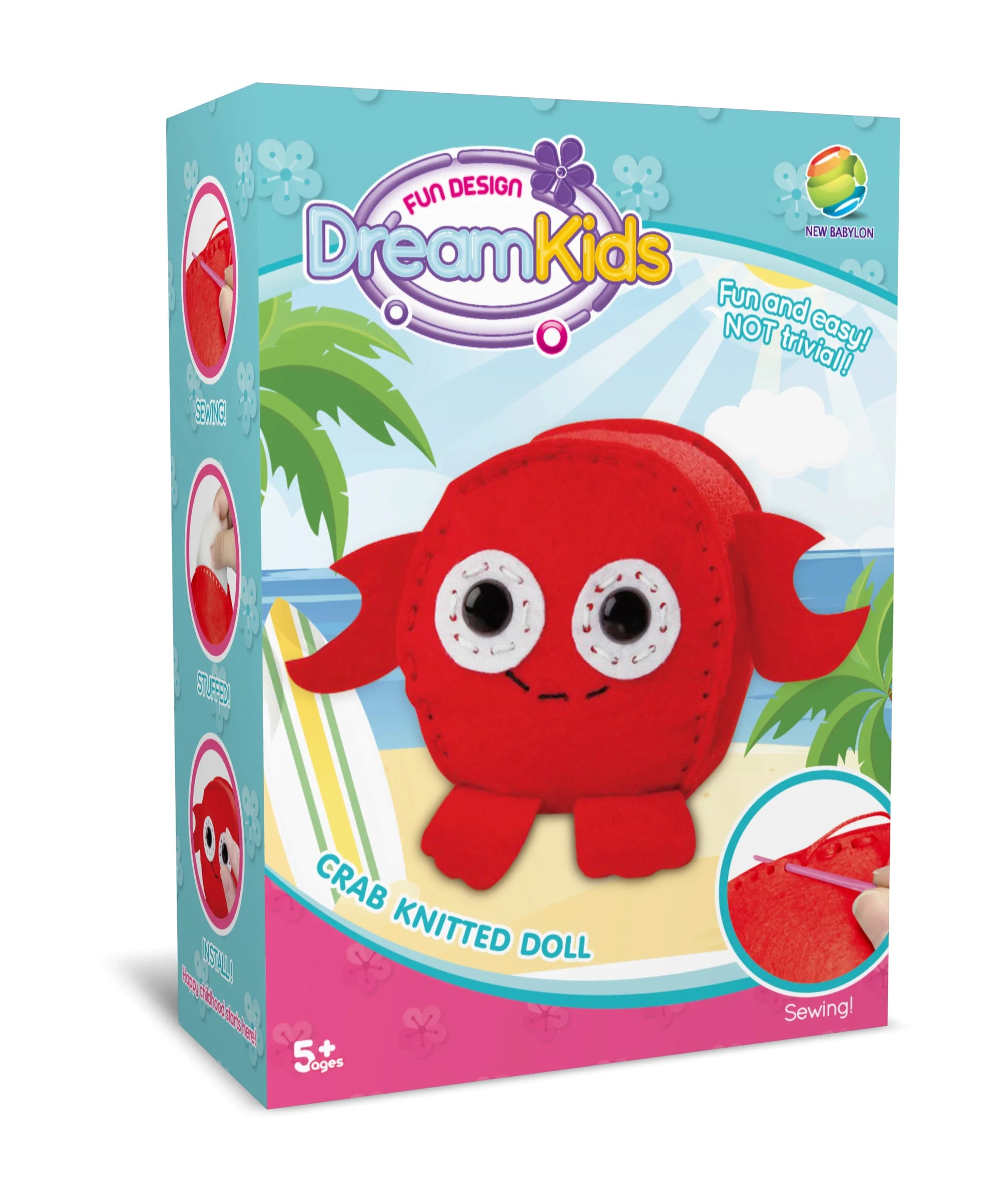 HKM-574547 Handmade DIY Animal Plush Doll Sewing Kit for Preschool - Educational Fabric Art Toy