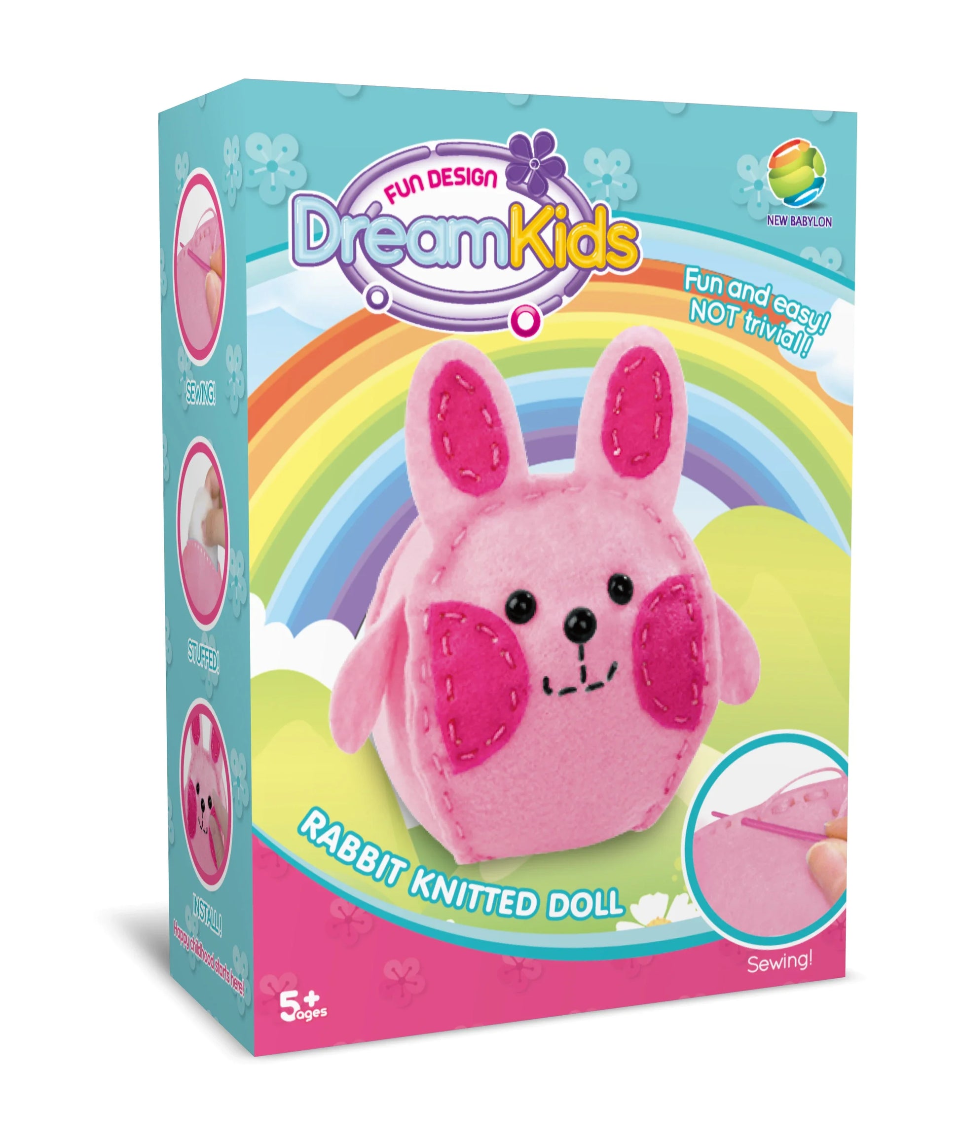 HKM-574547 Handmade DIY Animal Plush Doll Sewing Kit for Preschool - Educational Fabric Art Toy