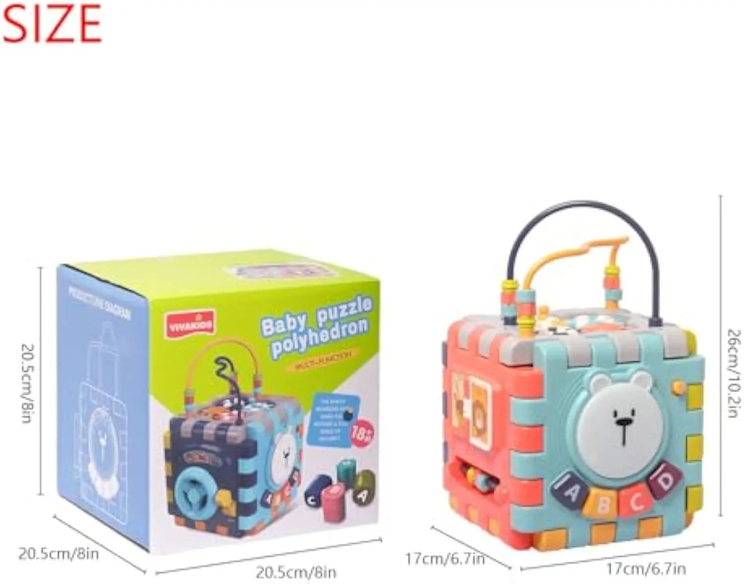 Six-Sided Baby Activity Cube - Early Learning Polyhedron Play Toy for Cognitive Development