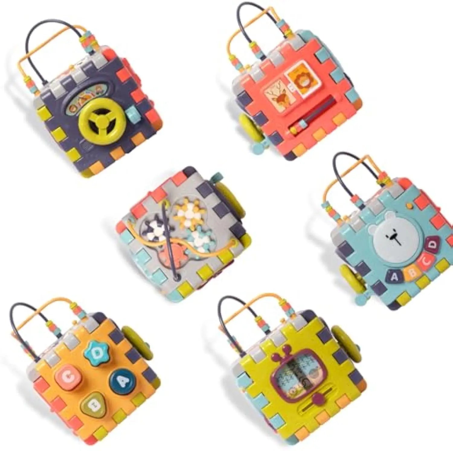 Six-Sided Baby Activity Cube - Early Learning Polyhedron Play Toy for Cognitive Development