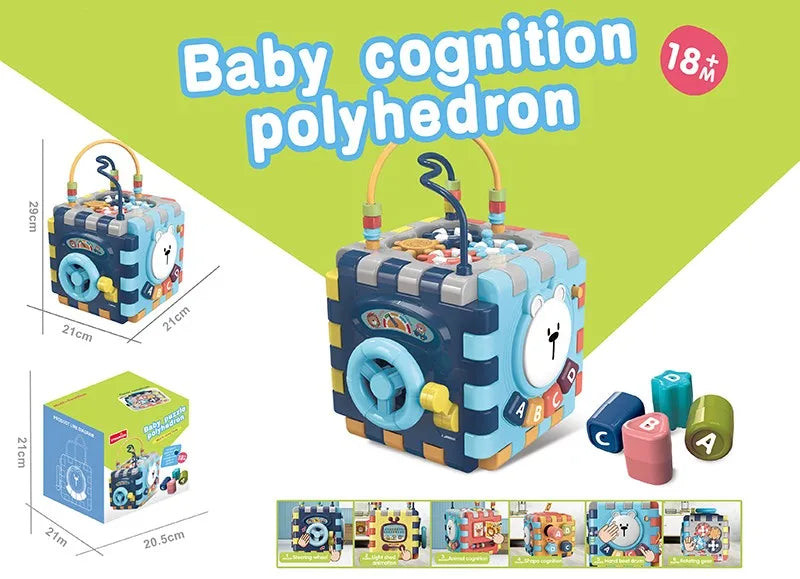 Six-Sided Baby Activity Cube - Early Learning Polyhedron Play Toy for Cognitive Development