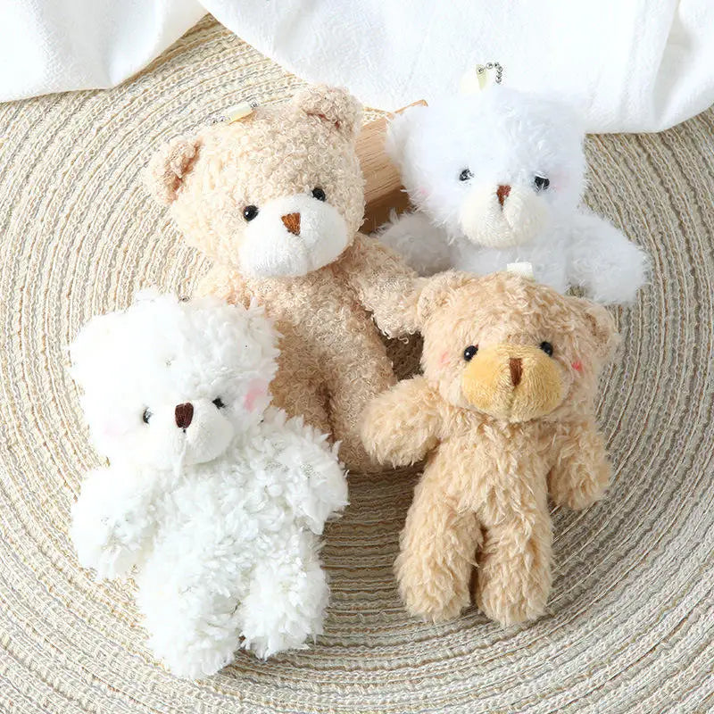 KTX-574803 Adorable Plush Teddy Bear Keychain for Kids - Soft Cartoon Doll Pendant