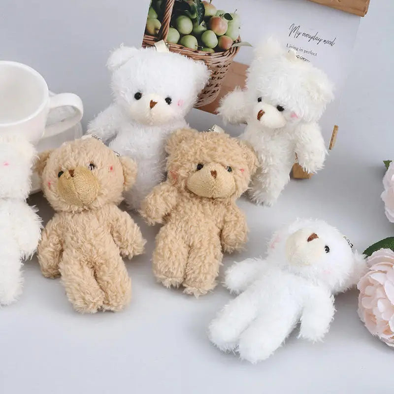 KTX-574803 Adorable Plush Teddy Bear Keychain for Kids - Soft Cartoon Doll Pendant