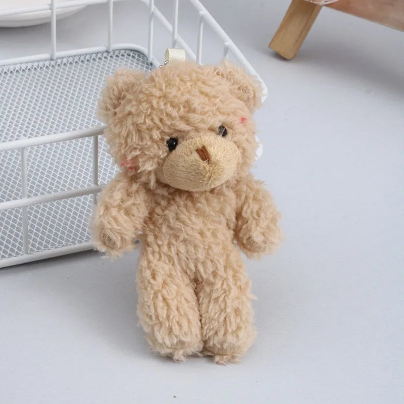 KTX-574803 Adorable Plush Teddy Bear Keychain for Kids - Soft Cartoon Doll Pendant
