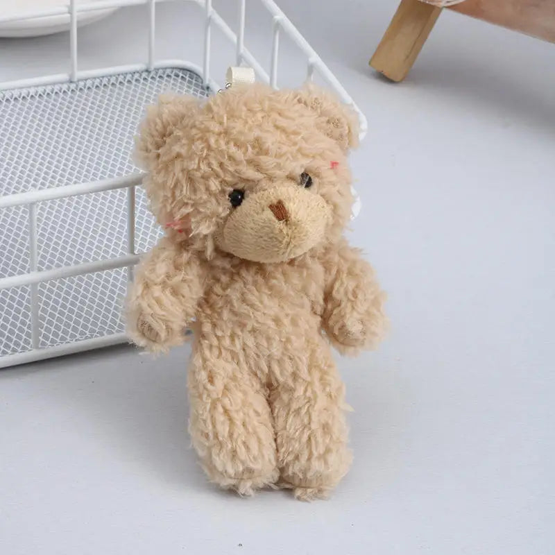 KTX-574803 Adorable Plush Teddy Bear Keychain for Kids - Soft Cartoon Doll Pendant