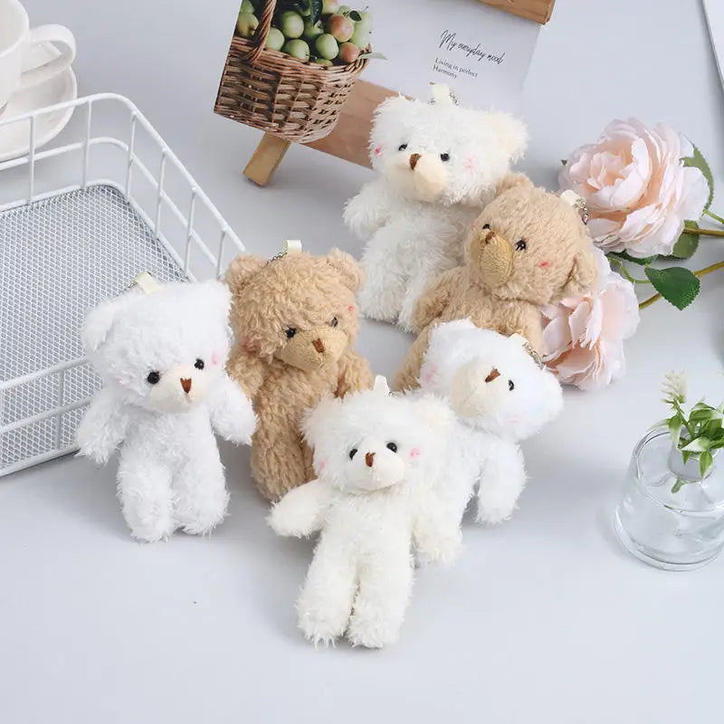 KTX-574803 Adorable Plush Teddy Bear Keychain for Kids - Soft Cartoon Doll Pendant