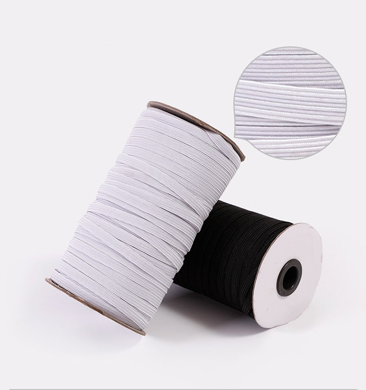 HKM-574803 Walking Horse Elastic Band - Durable Polypropylene & Latex - 1.2 cm Width, 12 mm Diameter, Available in White and Black (91 Meters)
