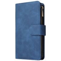 HKM-575059 Retro Frosted Leather Zipper Wallet Case for Samsung Devices