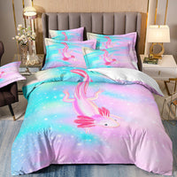 HKM-575123 Cartoon Frog and Salamander Three-Piece Kids Bedding Set, Available in Multiple Sizes
