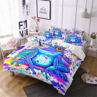 HKM-575123 Cartoon Frog and Salamander Three-Piece Kids Bedding Set, Available in Multiple Sizes