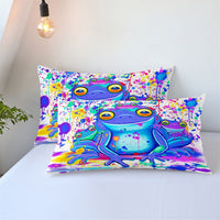 HKM-575123 Cartoon Frog and Salamander Three-Piece Kids Bedding Set, Available in Multiple Sizes