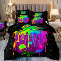 HKM-575123 Cartoon Frog and Salamander Three-Piece Kids Bedding Set, Available in Multiple Sizes