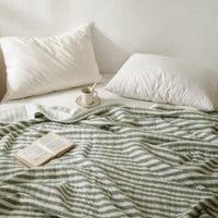 HKM-575123 Japanese Pure Cotton Summer Quilt in Various Striped Designs for Air Conditioning and Warm Nights
