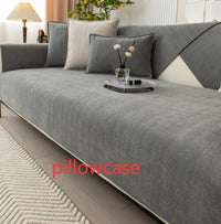 HKM-575187 Chenille Non-Slip Universal Sofa Cover with Plant and Flower Design in Herringbone Patterns