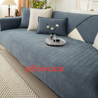 HKM-575187 Chenille Non-Slip Universal Sofa Cover with Plant and Flower Design in Herringbone Patterns